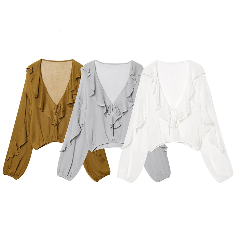 Yellowish Brown Layered Irregular Tie Shirt