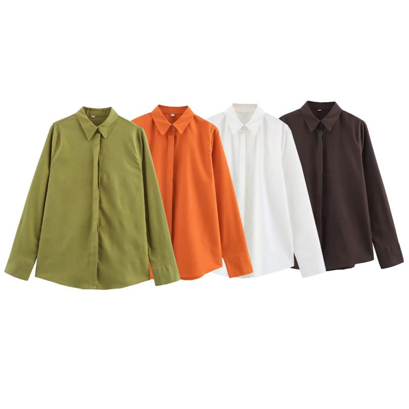 Dark Brown Linen Lapel Shirt