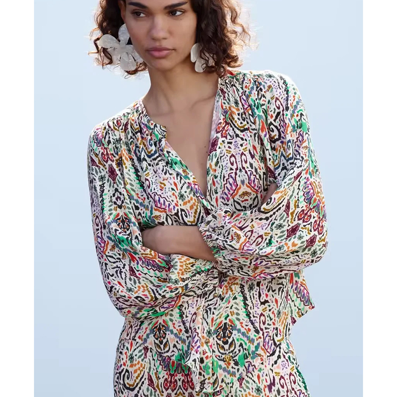 Color Polyester Printed Shirt