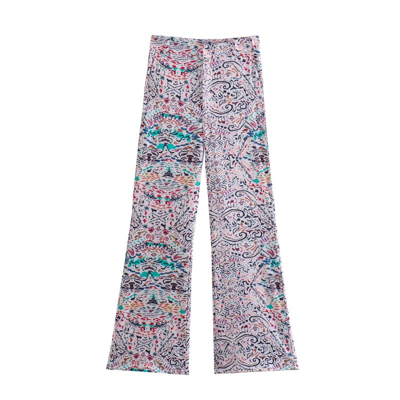 Color Polyester Printed Trousers