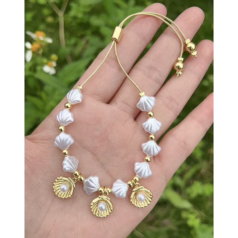 Pulsera De Cuentas De Concha De Perla De Cobre