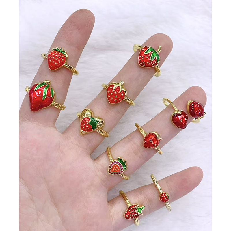 Anillo De Fresa De Cobre