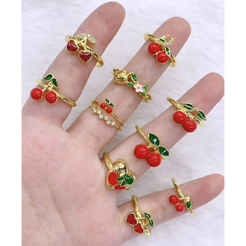 Anillo Geométrico De Flor De Cerezo De Cobre Y Diamantes