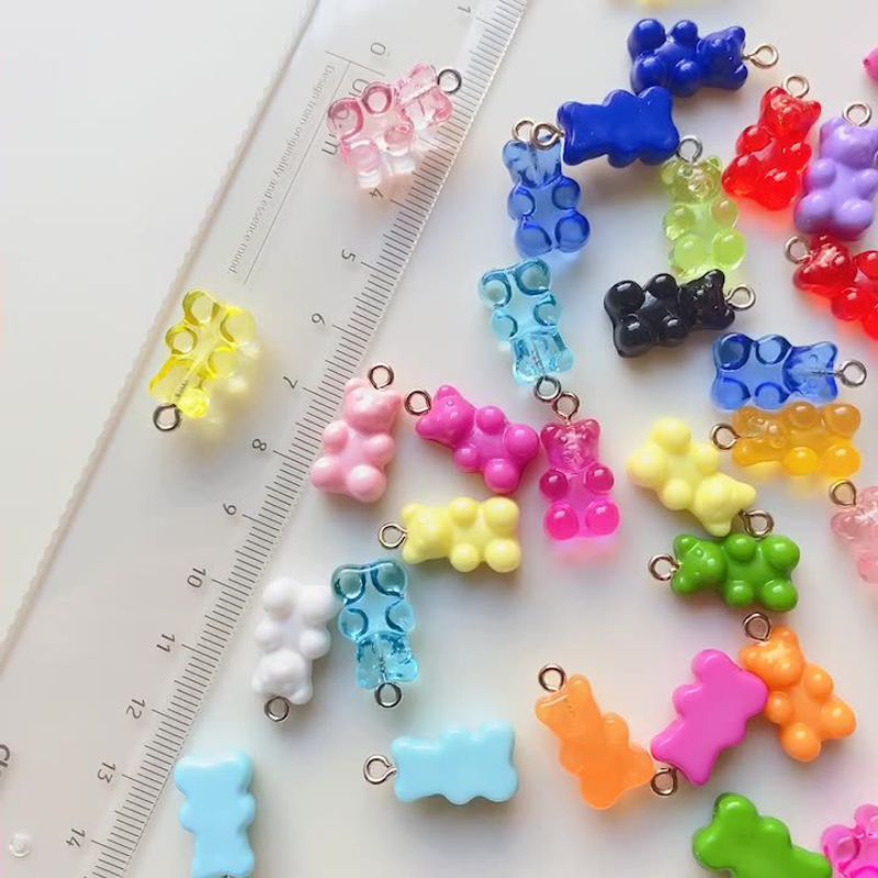 Resin Bear Pendant Green One By One Resin Gradient Bear Pendant (without Chain)