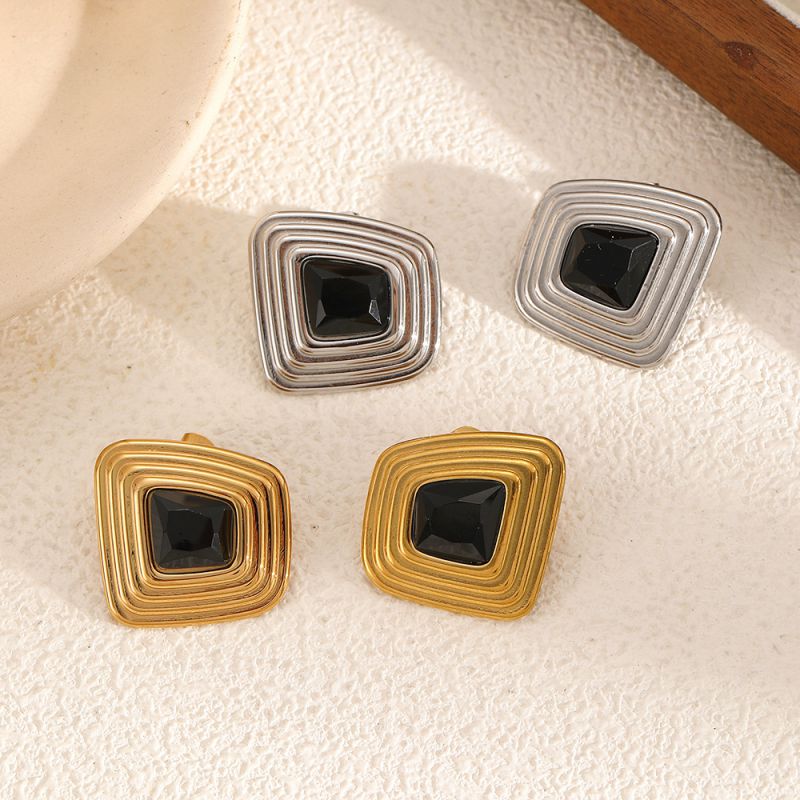 Silver Stainless Steel Irregular Earrings