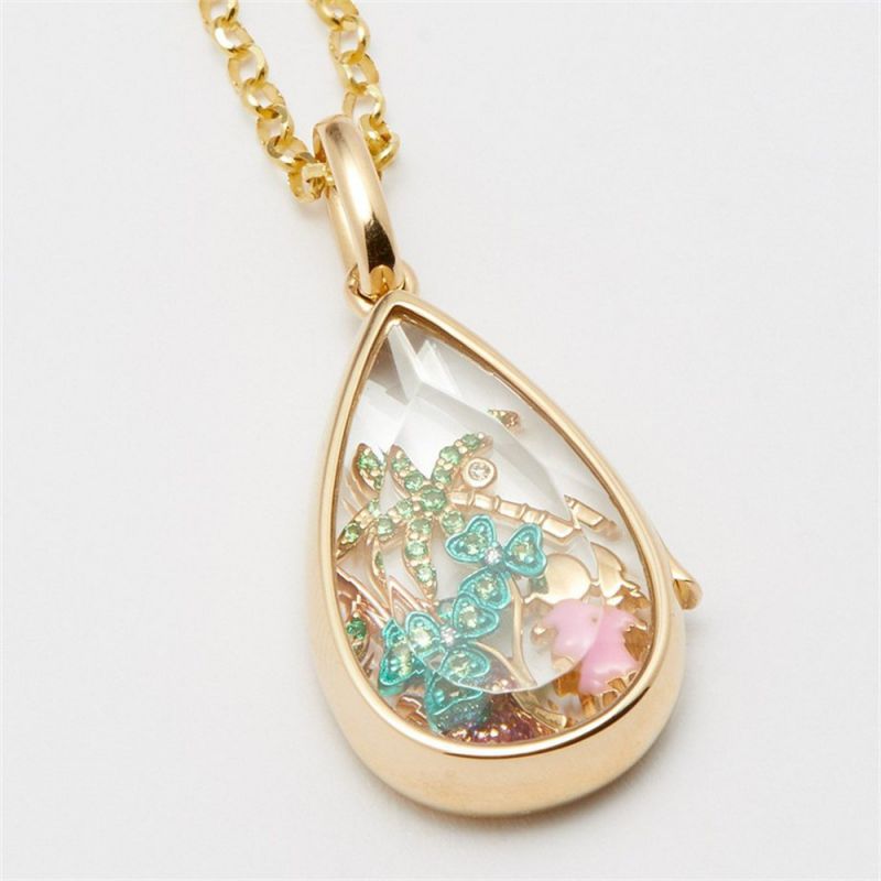 Gold (without Interior Parts) Copper Teardrop Necklace
