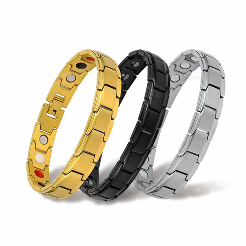 Steel Titanium Steel Magnetic Geometric Men's Bracelet