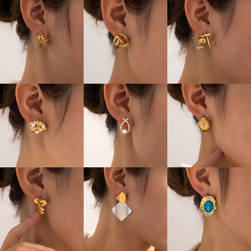 Pendientes De Acero De Titanio Con Forma De Lágrima Hueca