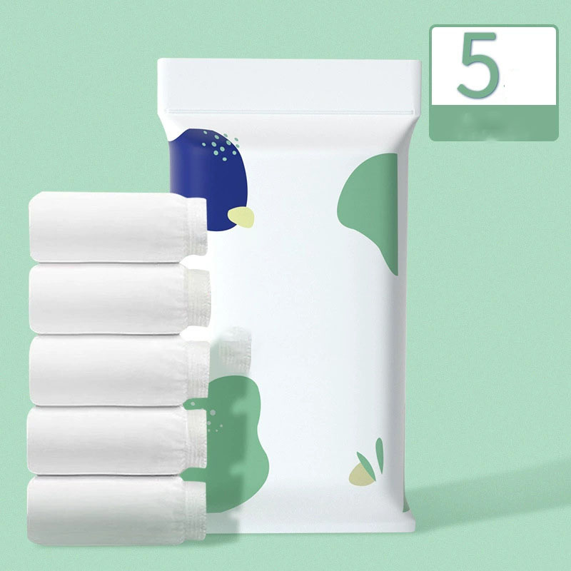 White 5 Pairs Of Disposable Underwear