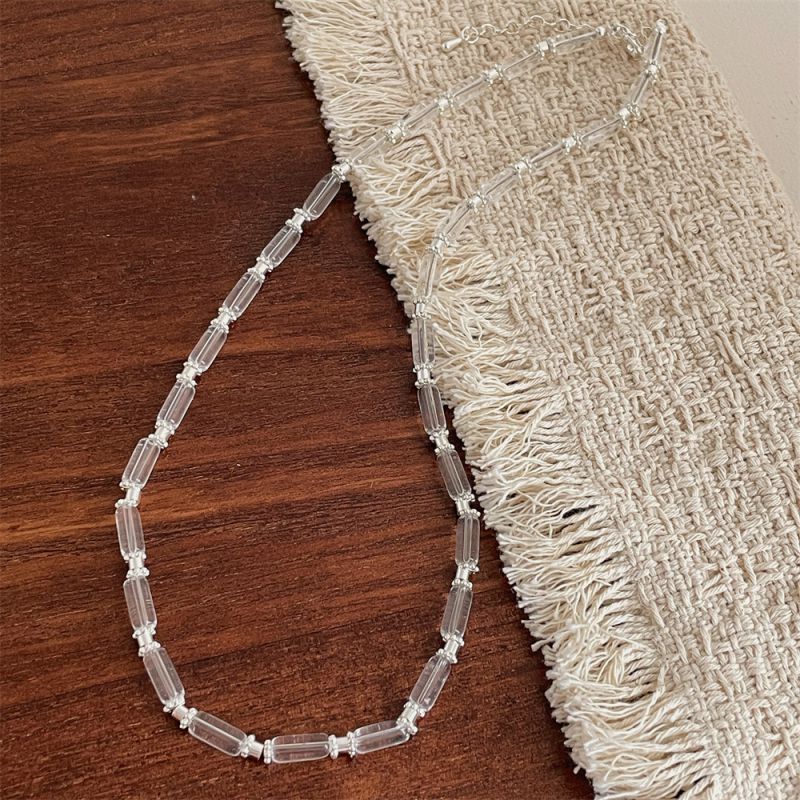 Collar De Cuentas De Bambú Transparente