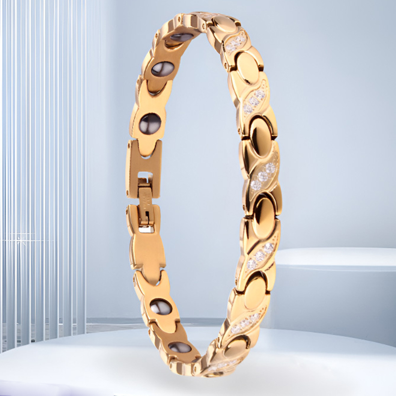 Rose Gold Titanium Steel Geometric Round Men's Bracelet