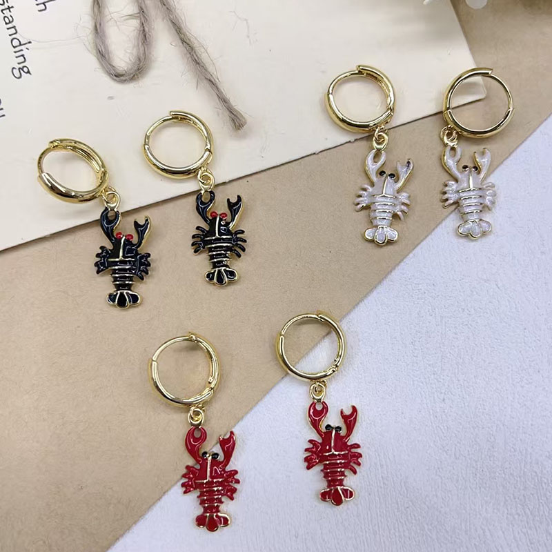 Pendientes De Langosta Con Gotas De Aceite De Cobre