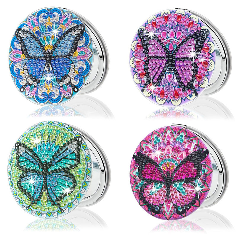 4# Butterfly Diamond Round Small Mirror