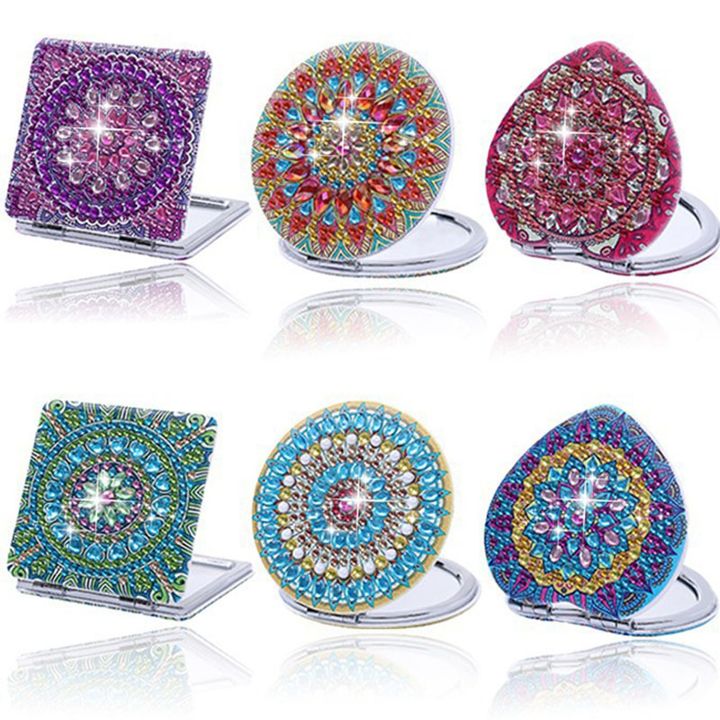 6# Diamond Printed Round Mirror