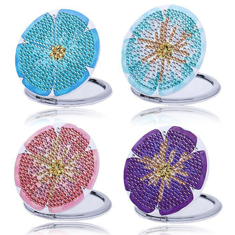 4# Diamond Flower Round Small Mirror