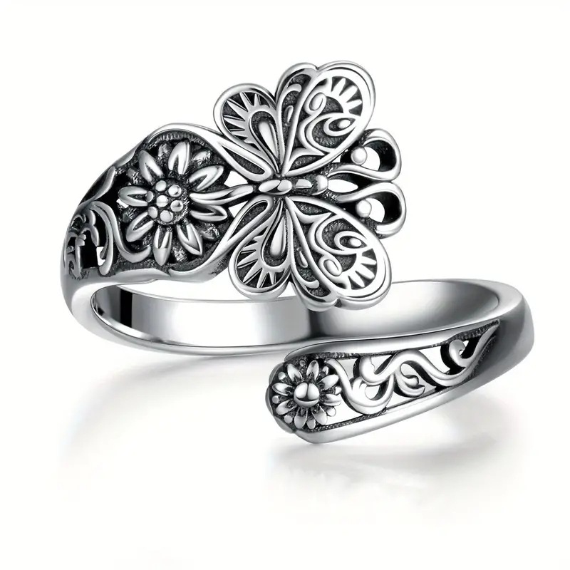 Anillo De Aleación Con Relieve De Mariposa