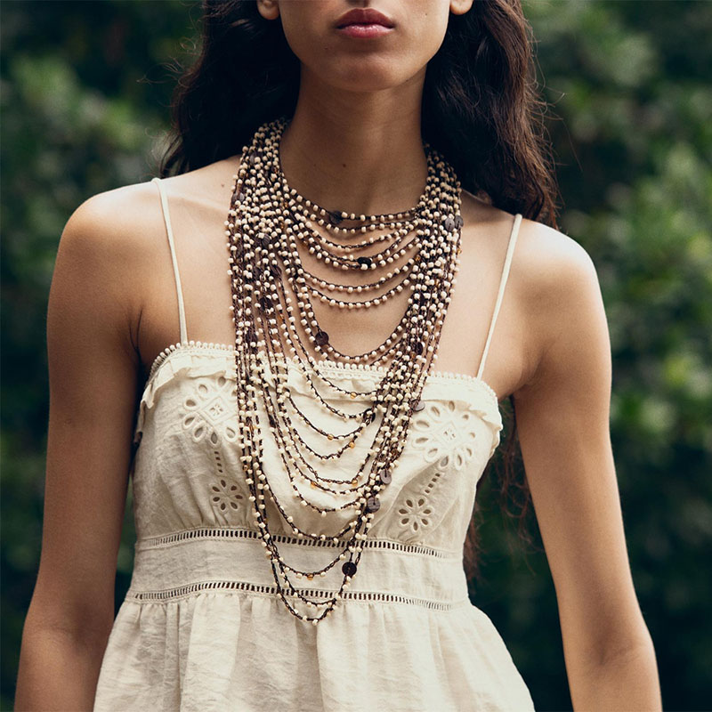 Mixed Colors Multi-layer Beaded Necklace