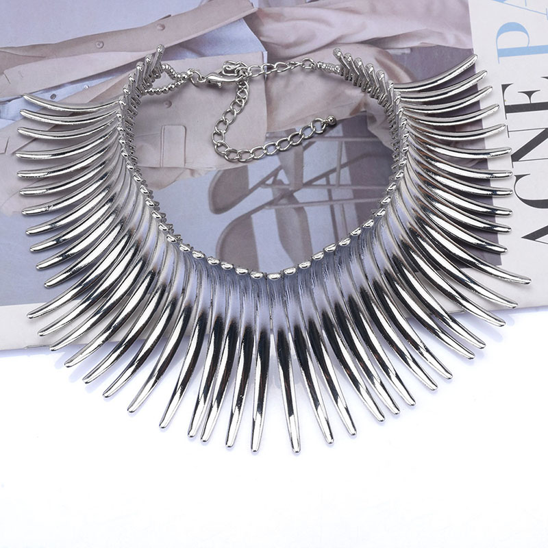 Silver Alloy Geometric Irregular Necklace