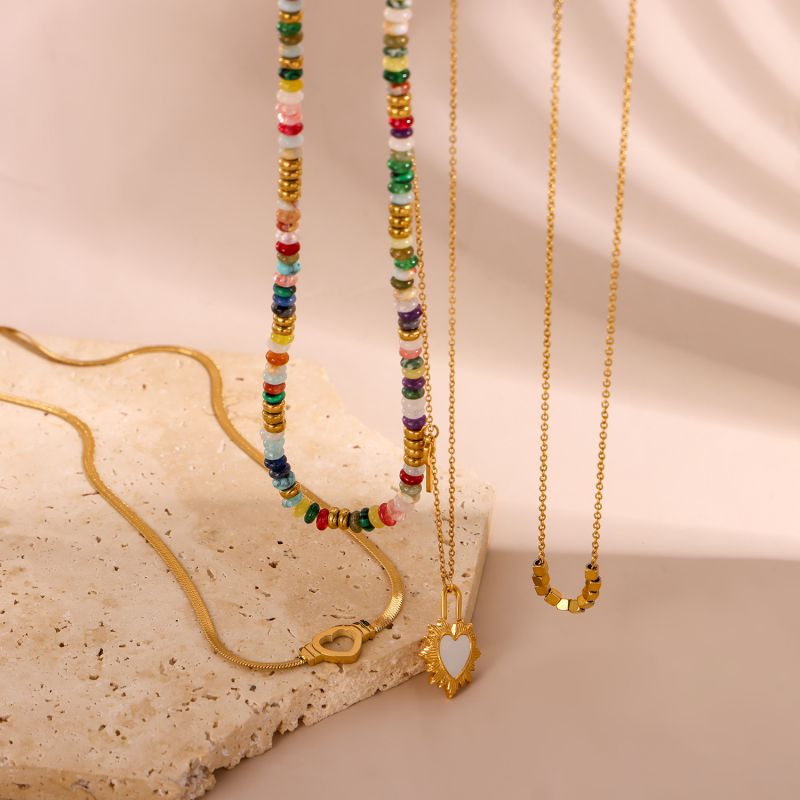 Collar De Corazón De Acero Inoxidable