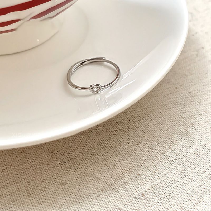 Anillo De Corazón De Plata