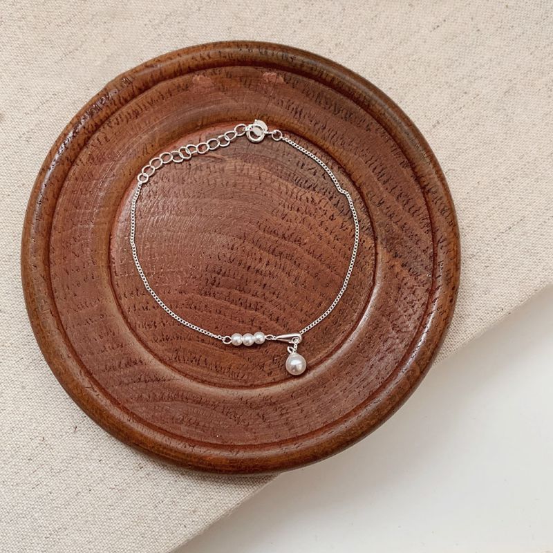 Pulsera De Perlas De Plata