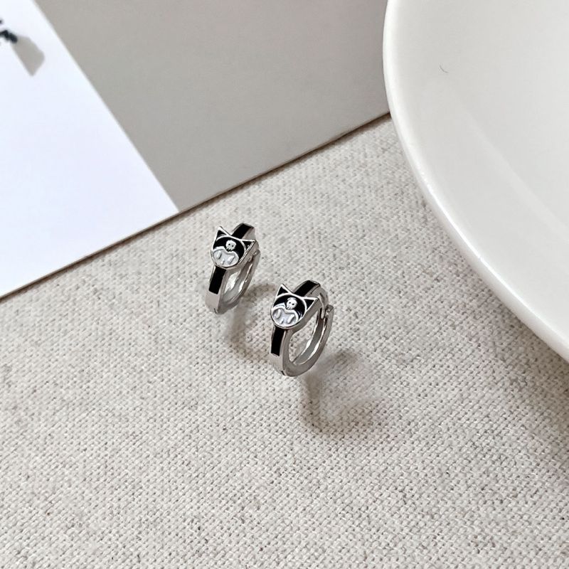 Pendientes De Dibujos Animados De Plata