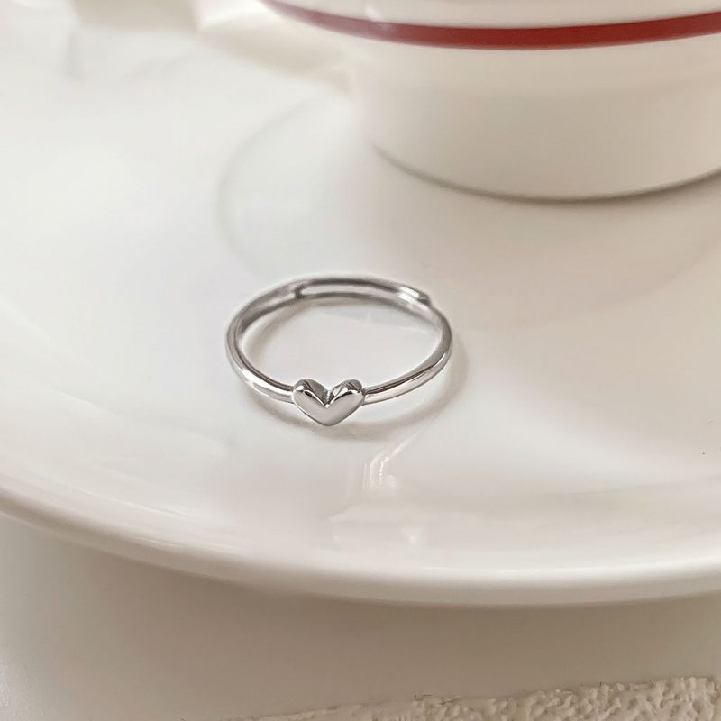 Anillo De Corazón De Plata