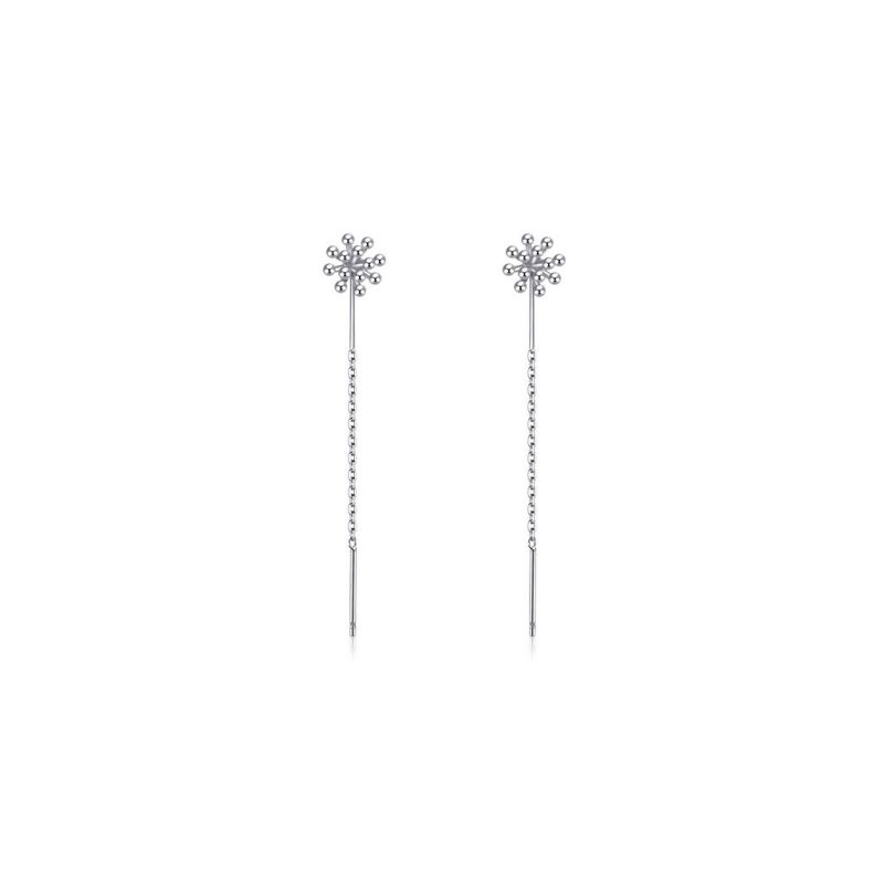 Pendientes De Cuentas Redondas De Plata