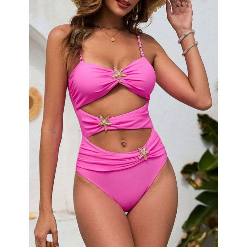 Traje De Baño De Una Pieza Hueco De Estrella De Mar De Poliéster