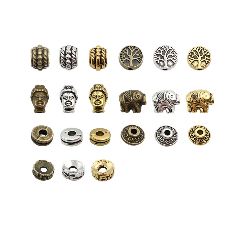 Antique Silver Large Hole-5x7mm Alloy Geometric Spacer Beads Diy Beaded Accessories (without Chain) (*100)