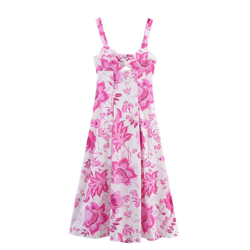 Vestido De Tirantes Con Estampado Hueco