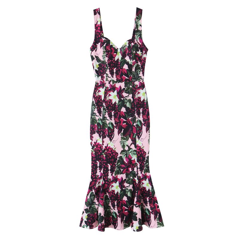 Vestido Largo Sin Mangas Con Estampado De Pierna Ancha Y Estilo Ondulado
