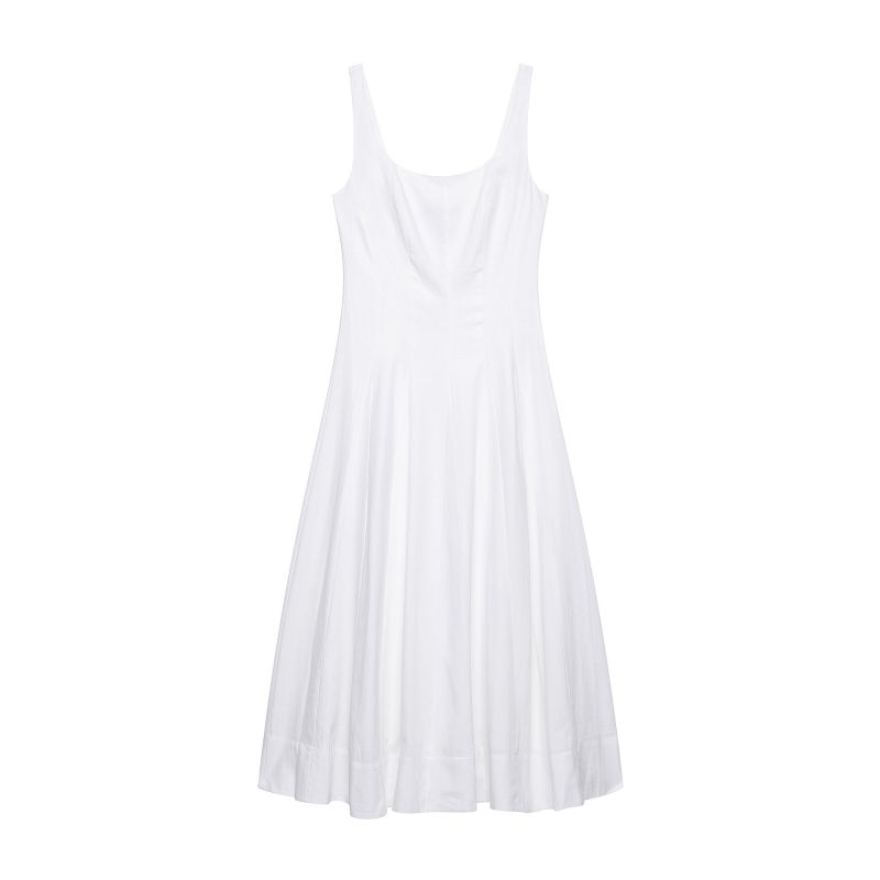 Vestido Largo Plisado Sin Mangas Combinado