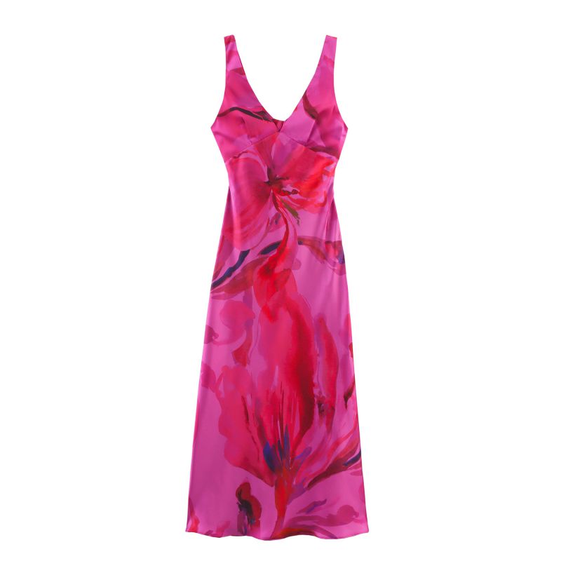 Vestido Largo Sin Mangas Estampado