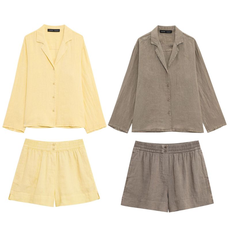 Khaki Top Linen Lapel Shirt