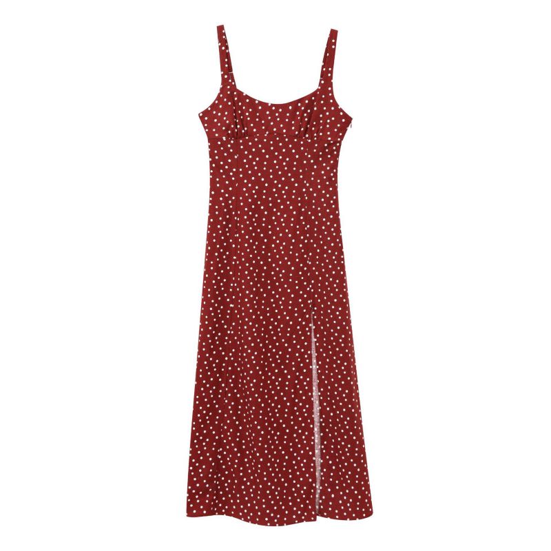 Vestido Largo De Lunares Combinados