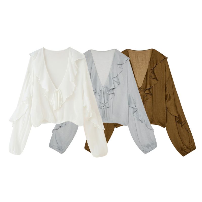 Off White V-neck Layered Shirt