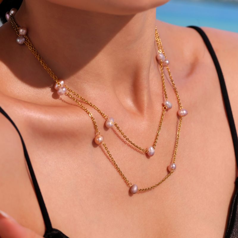 Collar De Perlas De Acero Inoxidable