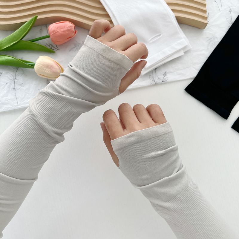 1# White Polyester Sun Protection Sleeves
