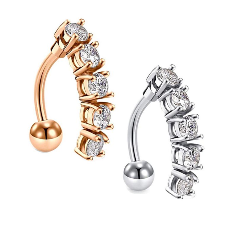 Piercing Geométrico De Diamante De Acero Inoxidable Para El Ombligo