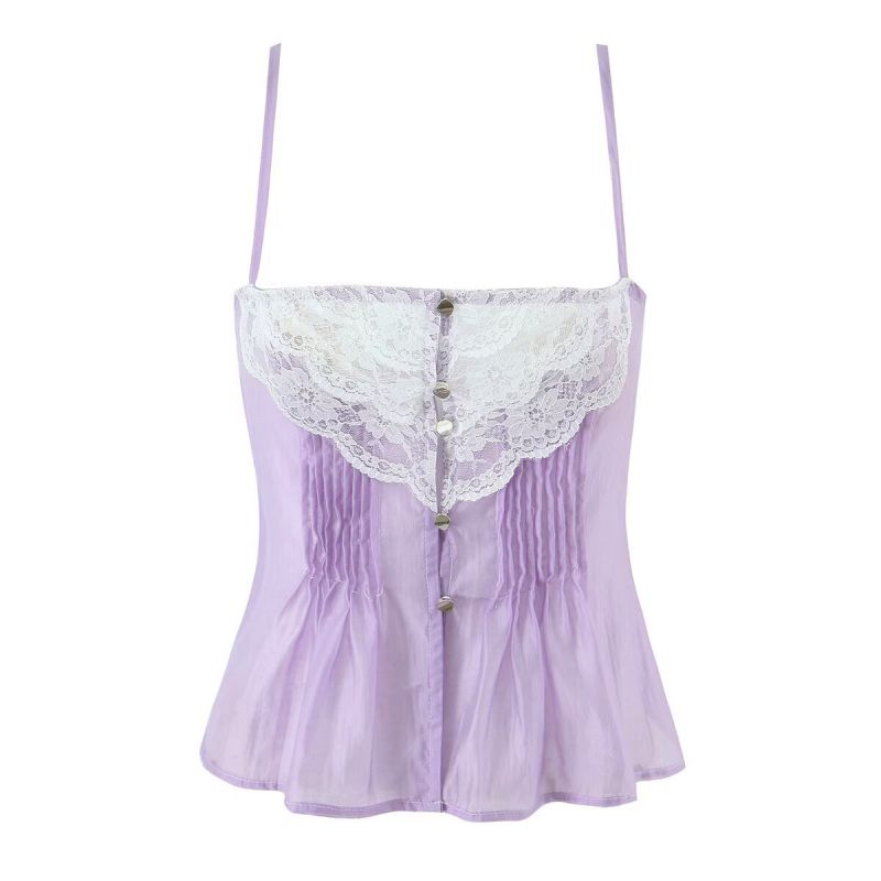 White Lace Trim Camisole