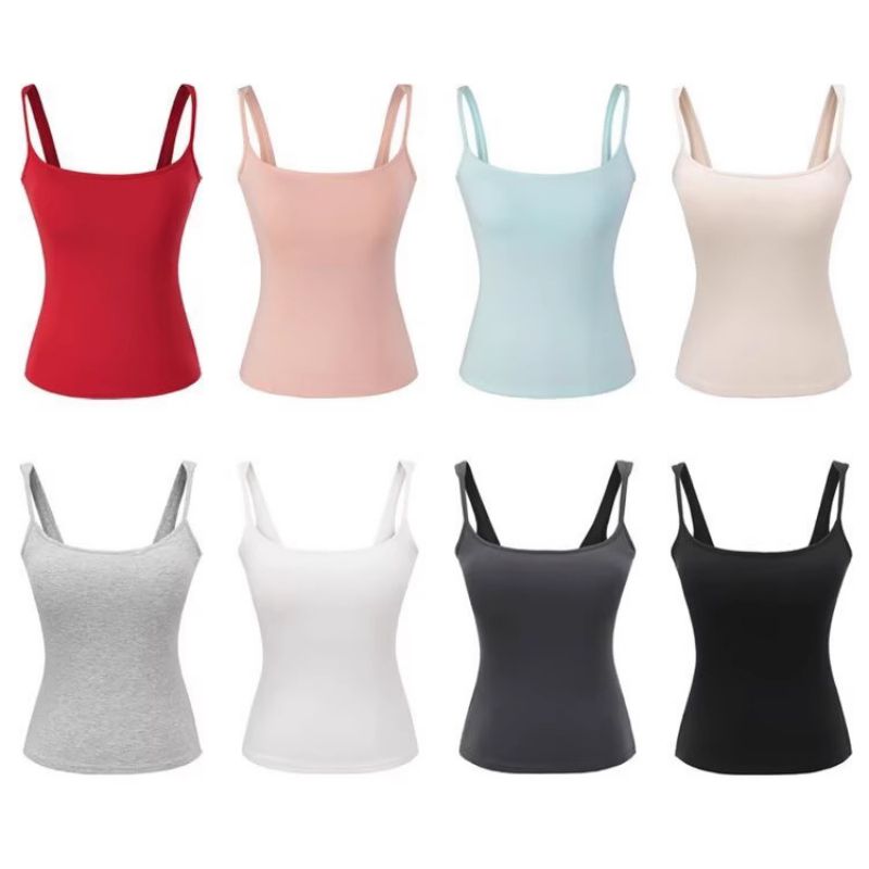 Black Cotton Knit Camisole