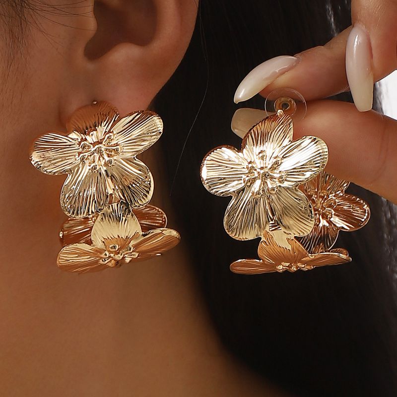 Pendientes De Flores De Aleación