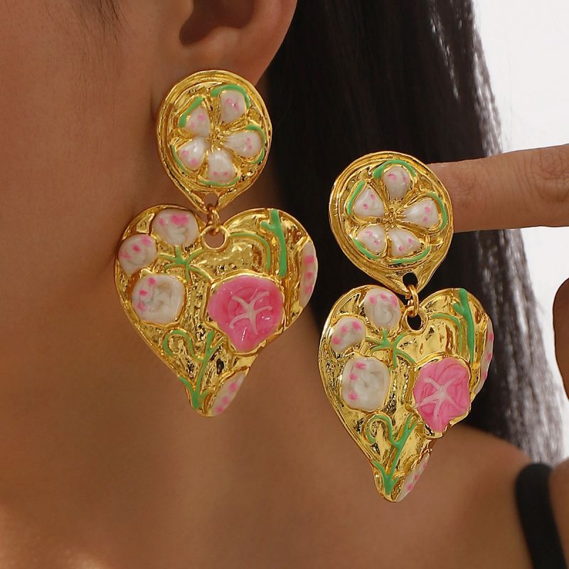 Pendientes De Corazón De Aleación