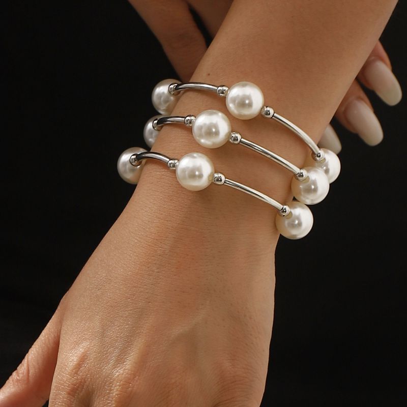 Pulsera De Perlas De Aleación