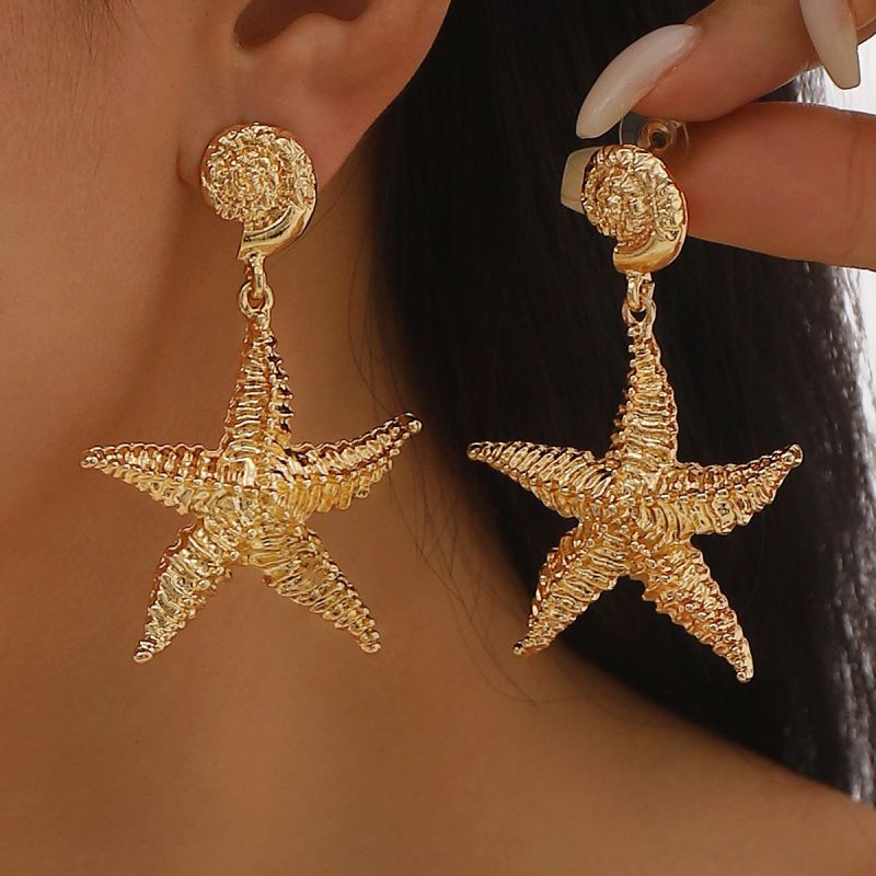 Pendientes De Estrella De Mar De Aleación