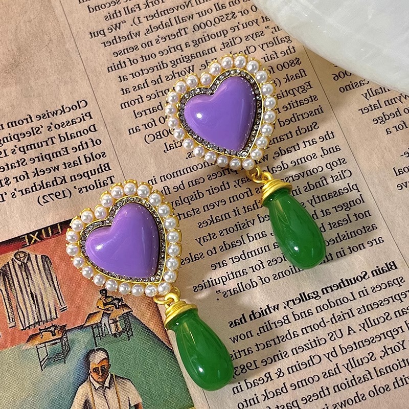 Pendientes De Lágrima De Corazón De Aleación