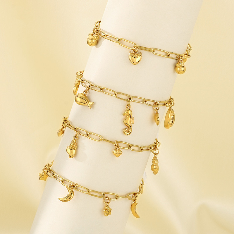 Bracelet 13# Stainless Steel Heart Star Moon Bracelet