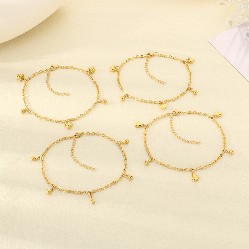 Anklet 11# Titanium Steel Shell Starfish Heart-shaped Moon Star Peanut Pendant Anklet