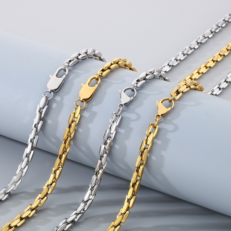 Gold (japanese Buckle) Titanium Steel Lobster Clasp Japanese Clasp Men's Bracelet Necklace